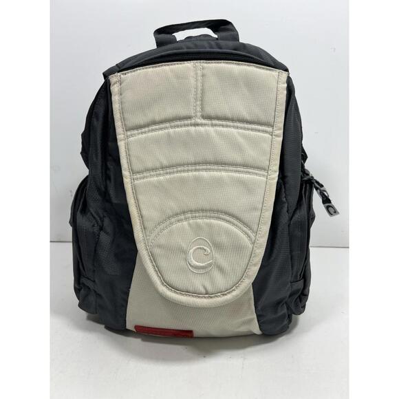 Clive Backpack Med White/Blk Skate Snowboard Commute Padded Flip Top Y2K Rare